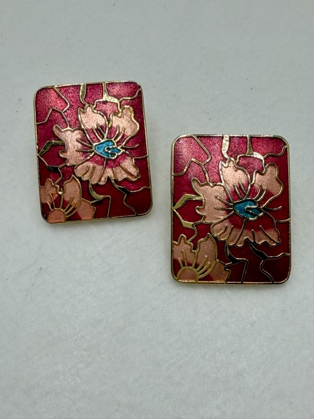 Vintage Cloisonné Pierced earrings #336CE